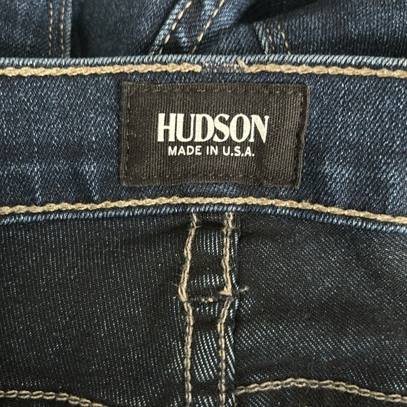 HUDSON Krista Crop Super Skinny Blue Raw Hem Jeans Size 29 - Picture 7 of 8
